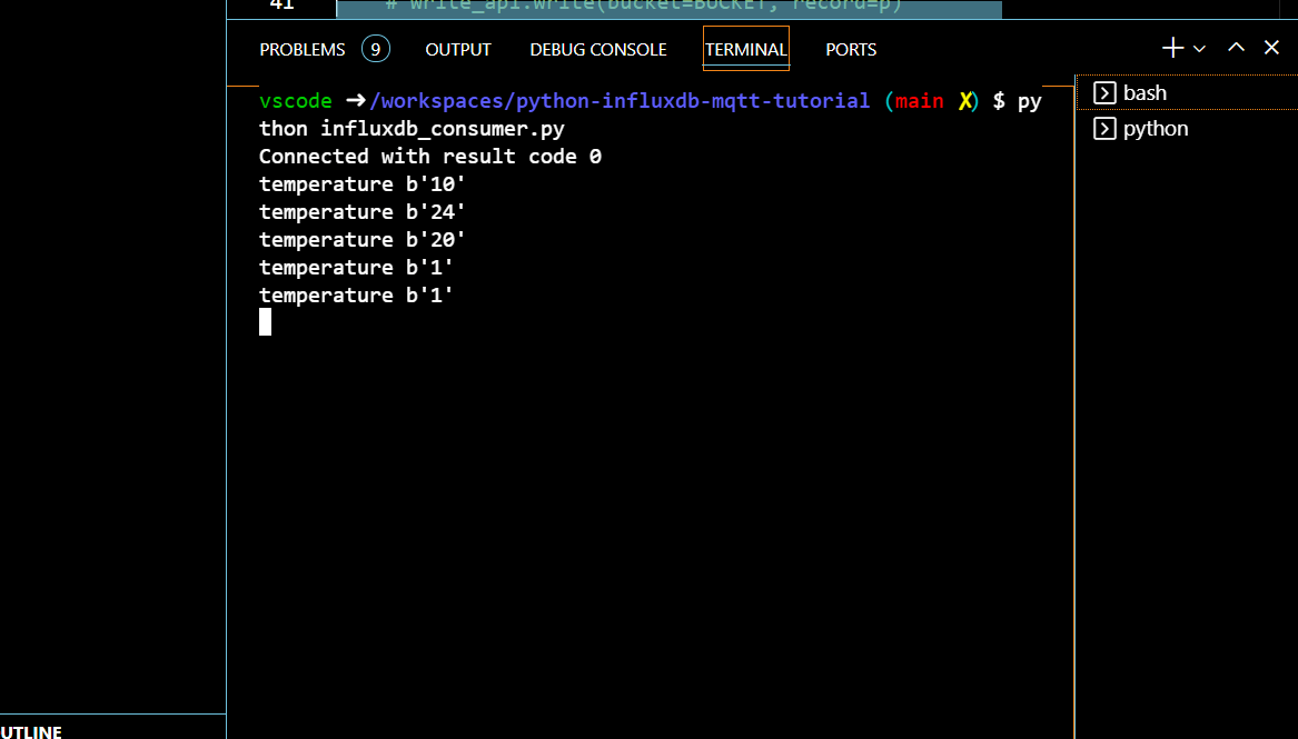 Backend application consuming messages