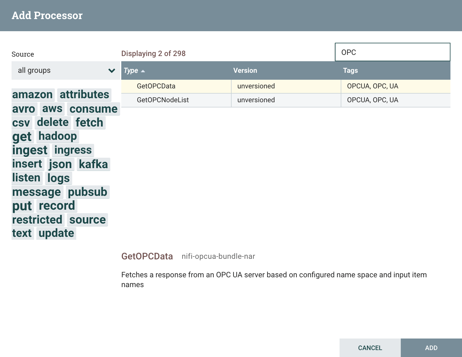 Get node list processor