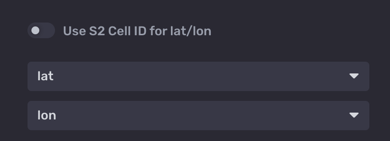 Change the lat and long dropdowns