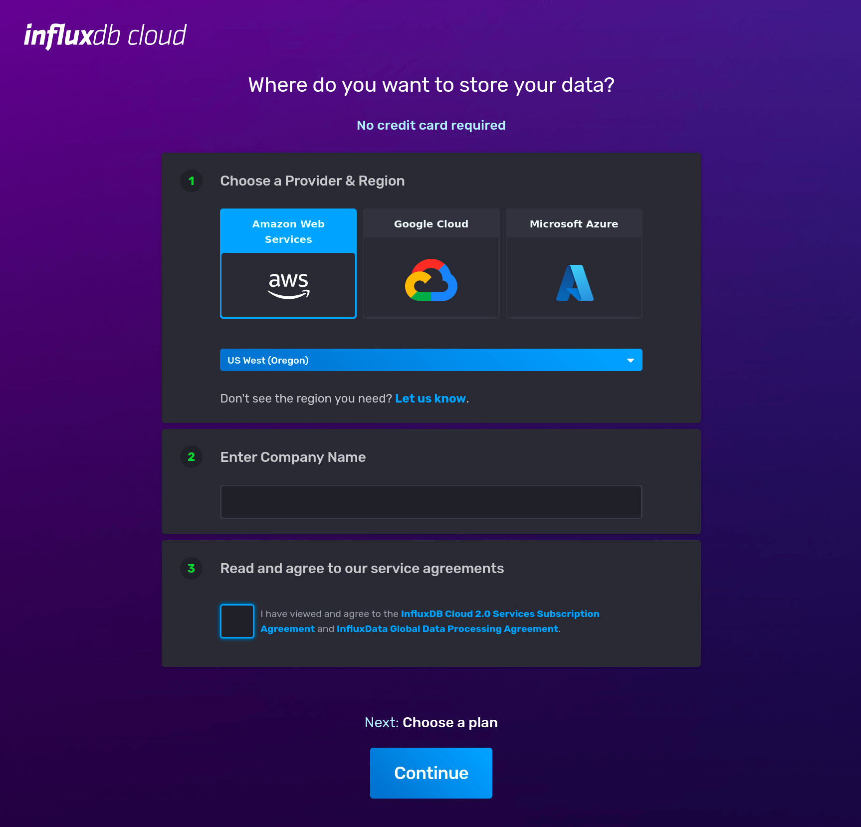 Choose a cloud provider