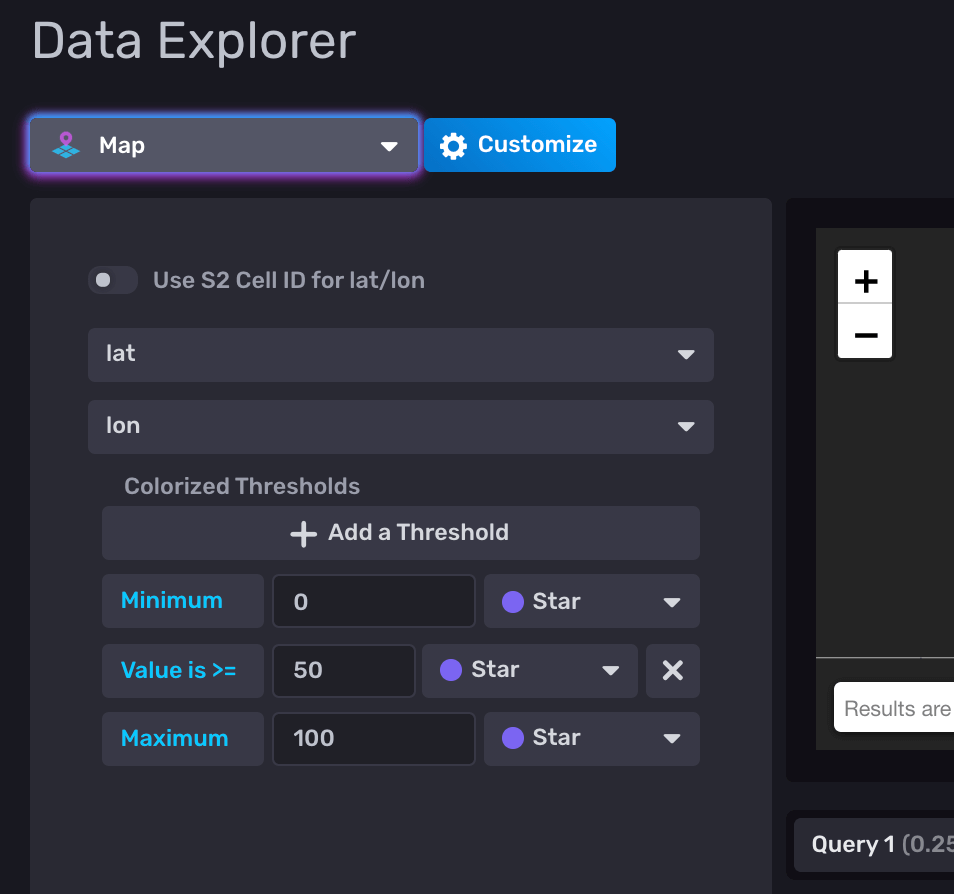 Data Explorer -Map options