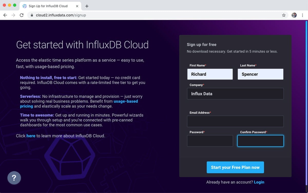 Get started with InfluxDB Cloud
