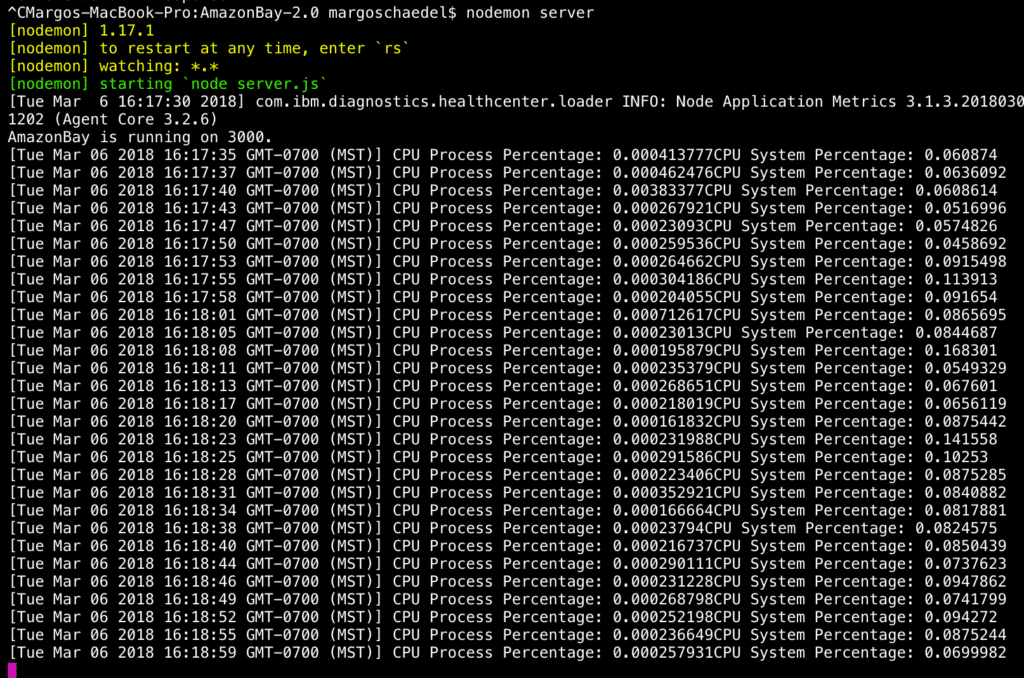 Terminal output image of CPU Usage