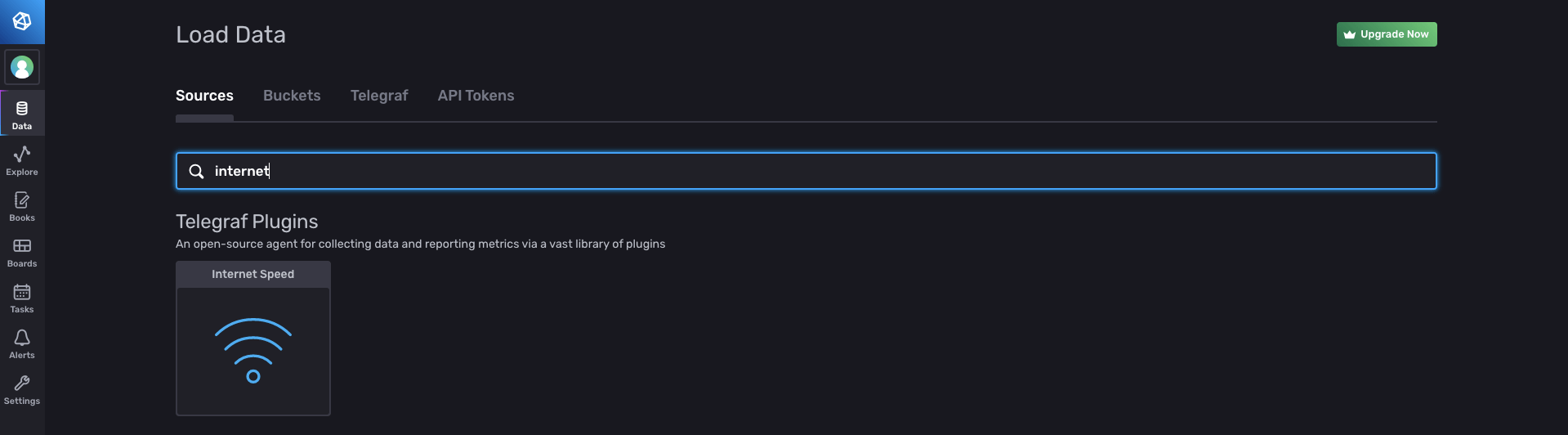 Telegraf configuration - load data dashboard