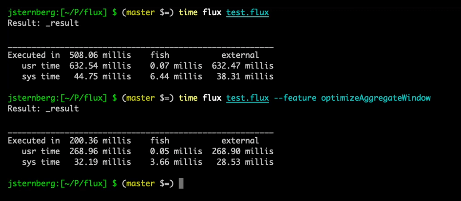 The performance of aggregateWindow()