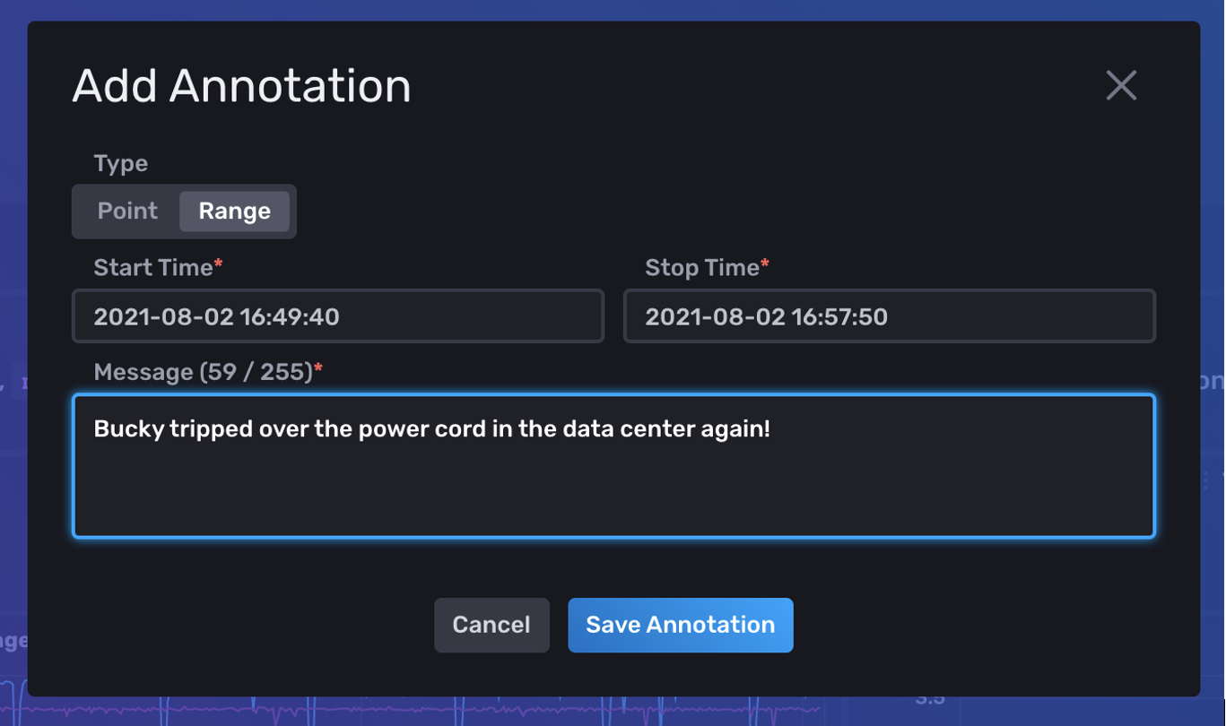 add annotations influxdb cloud