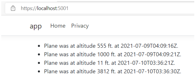 application results screenshot