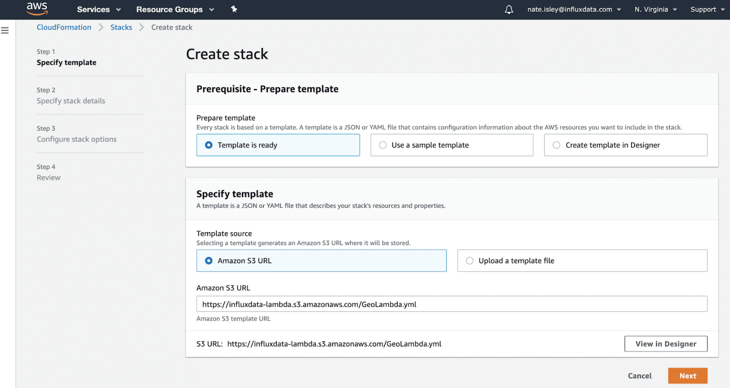 CloudFormation - create stack