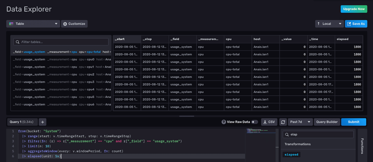 common errors influxdb cloud 2 columns dashboard