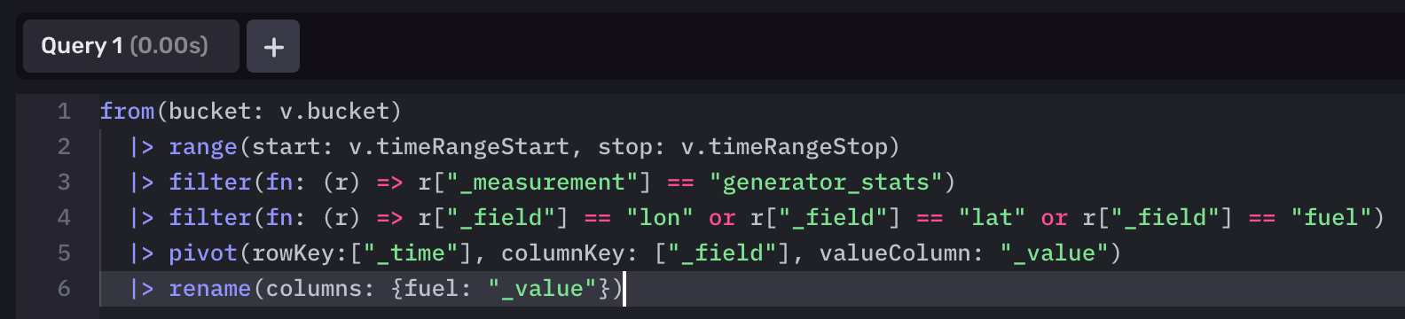 copy and paste the Flux query