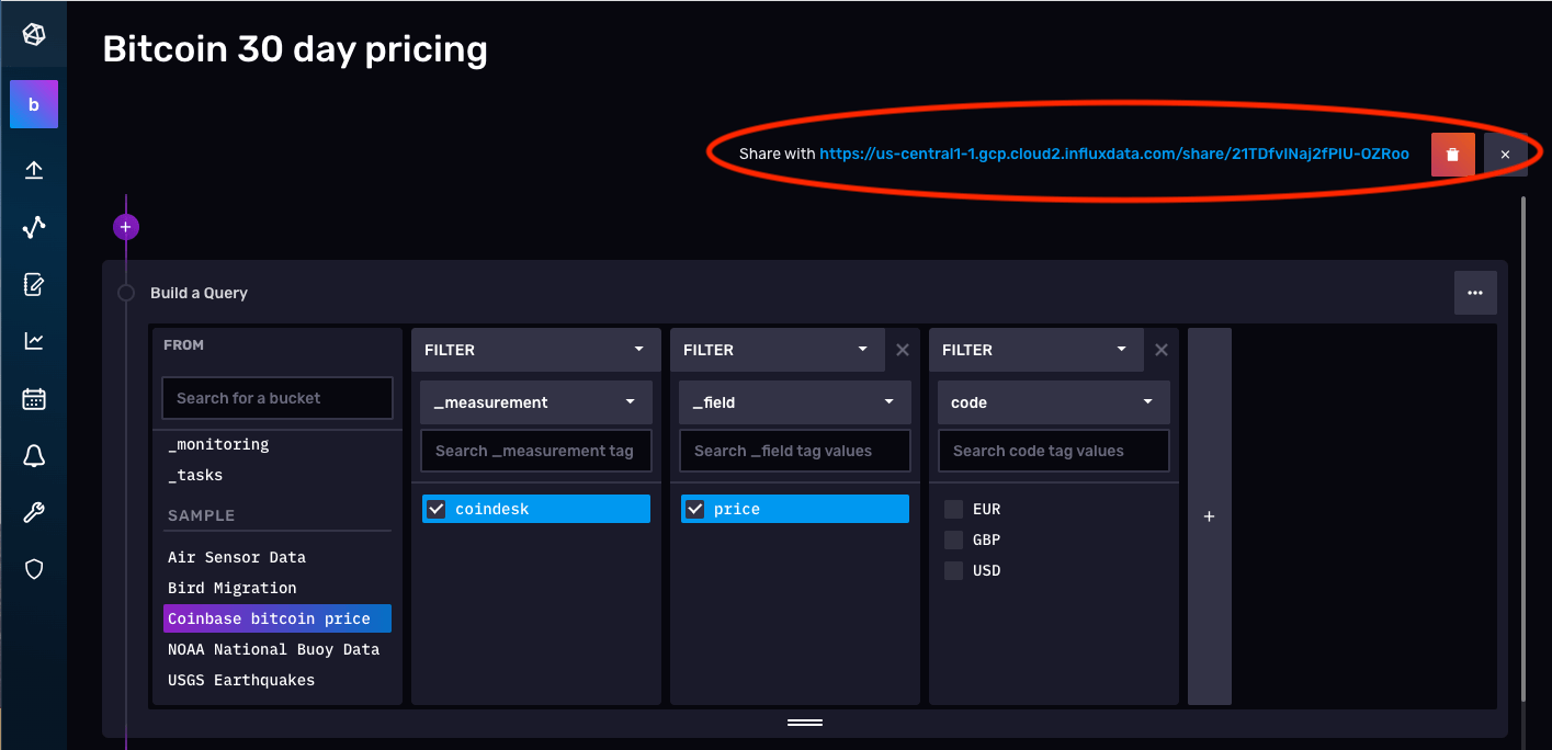 generate a URL to share the notebook
