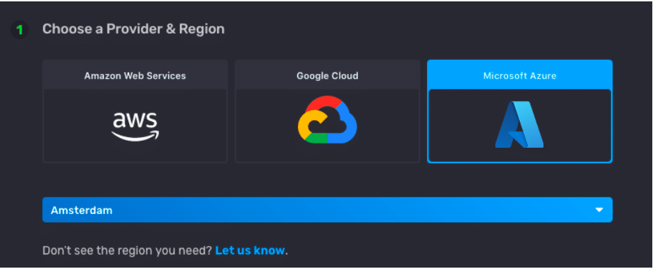 influxdb cloud provider region