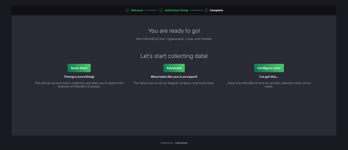 influxdb collect data