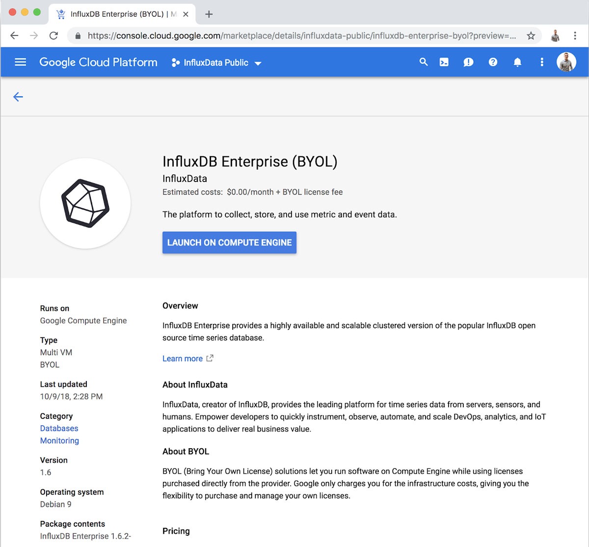 InfluxDB Enterprise BYOL