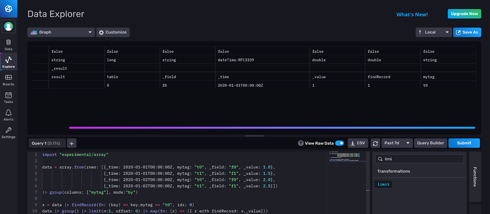 influxdb flux scalars
