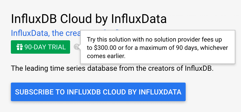 influxdb google cloud credits
