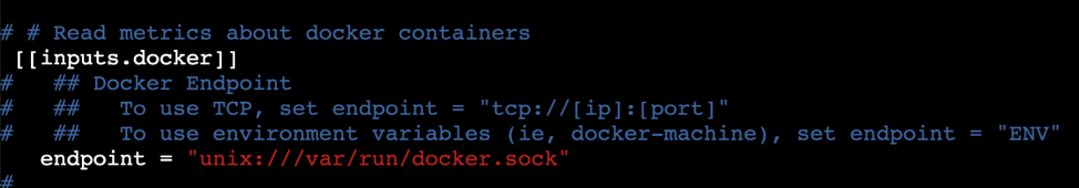 InfluxDB - uncomment endpoint