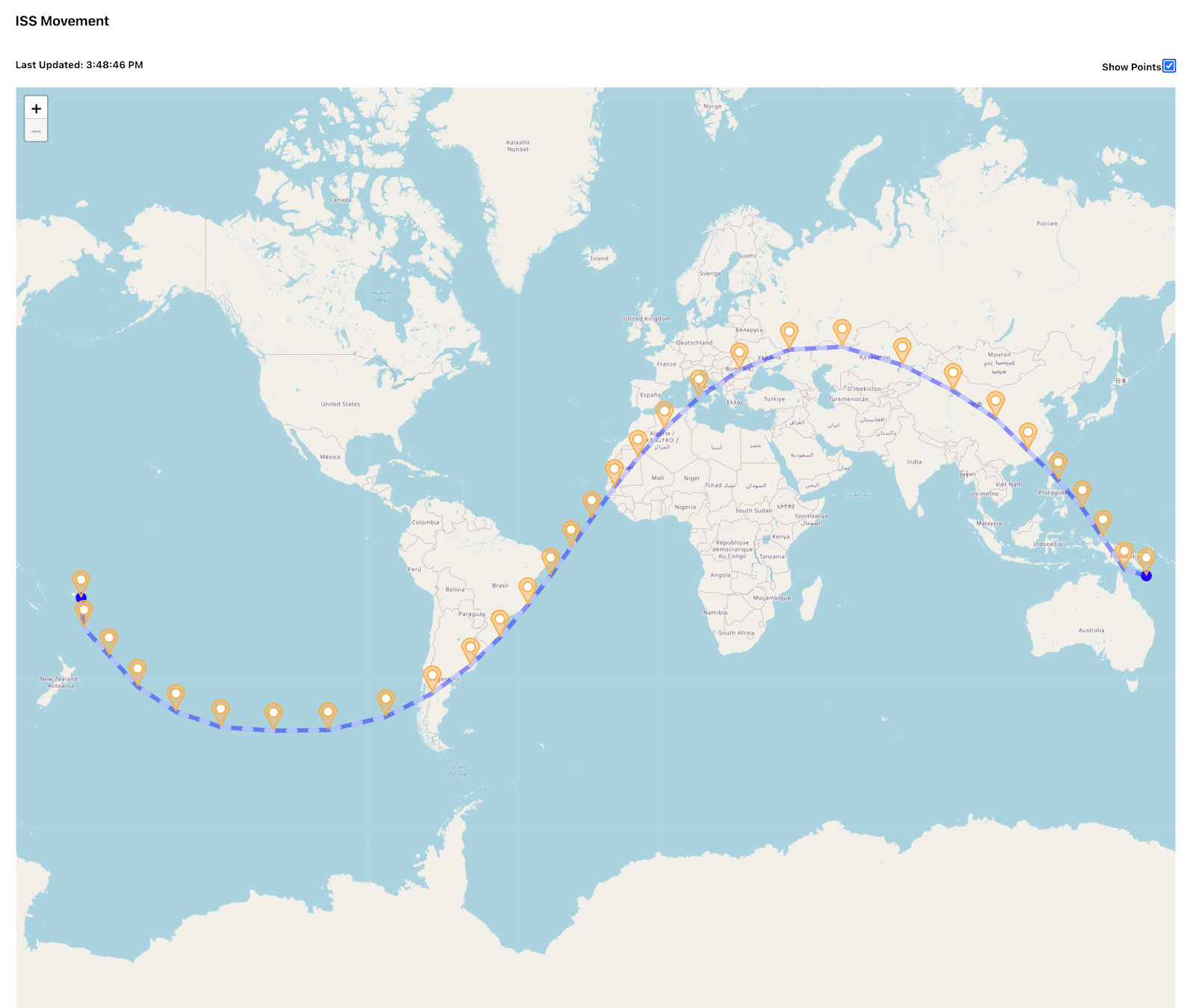 Plotting the International Space Station's Orbit Live Using Telegraf, InfluxDB, and Giraffe