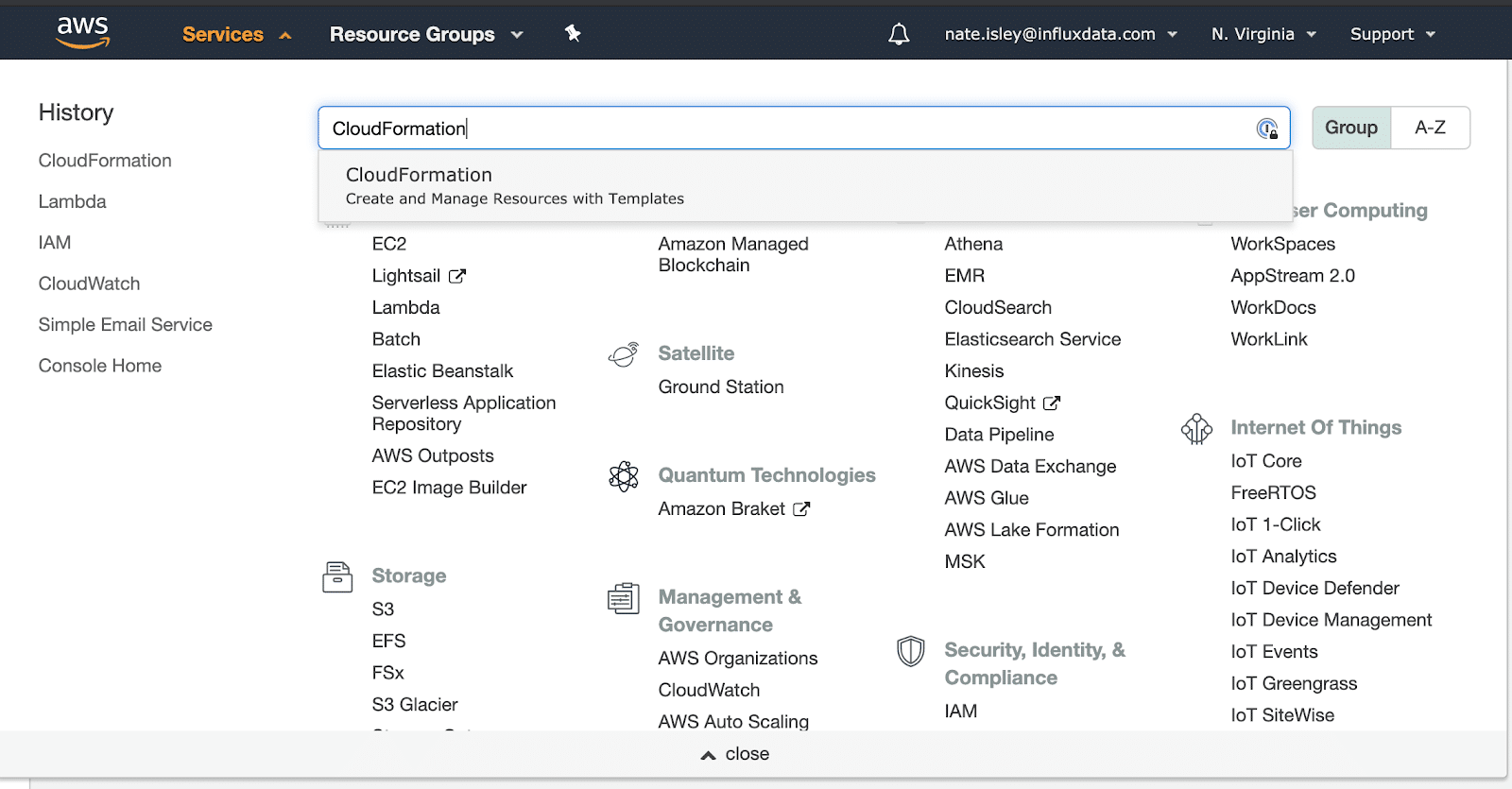Lambda Cloudformation - InfluxDB