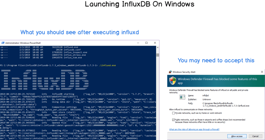 Launching InfluxDB on Windows