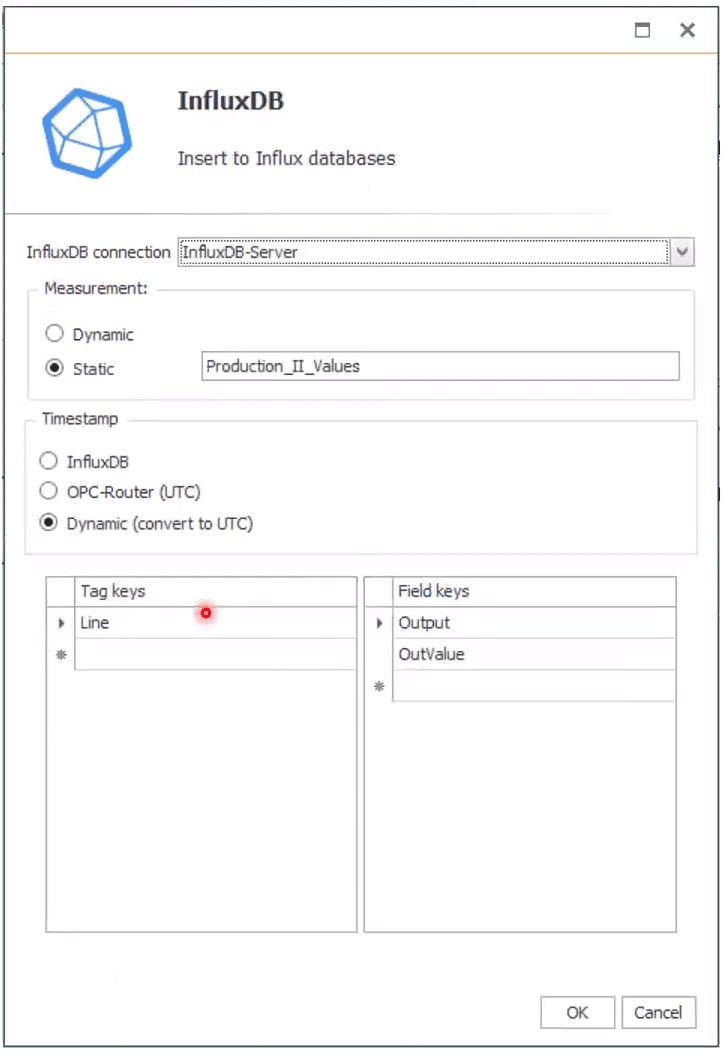  OPC InfluxDB production process optimization