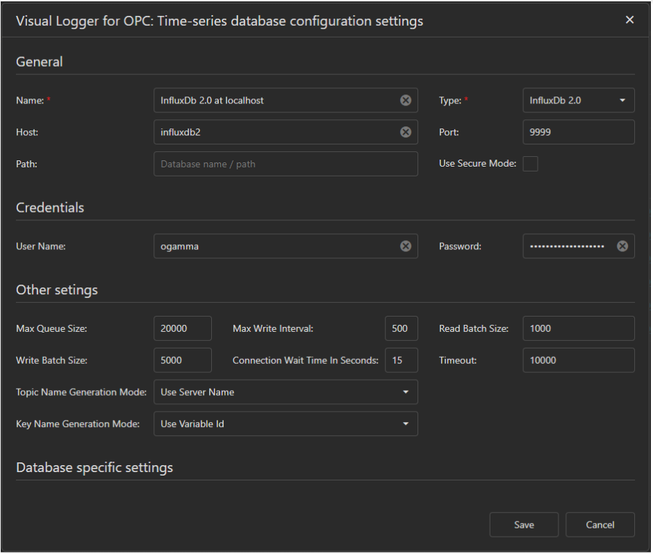 opc time series database