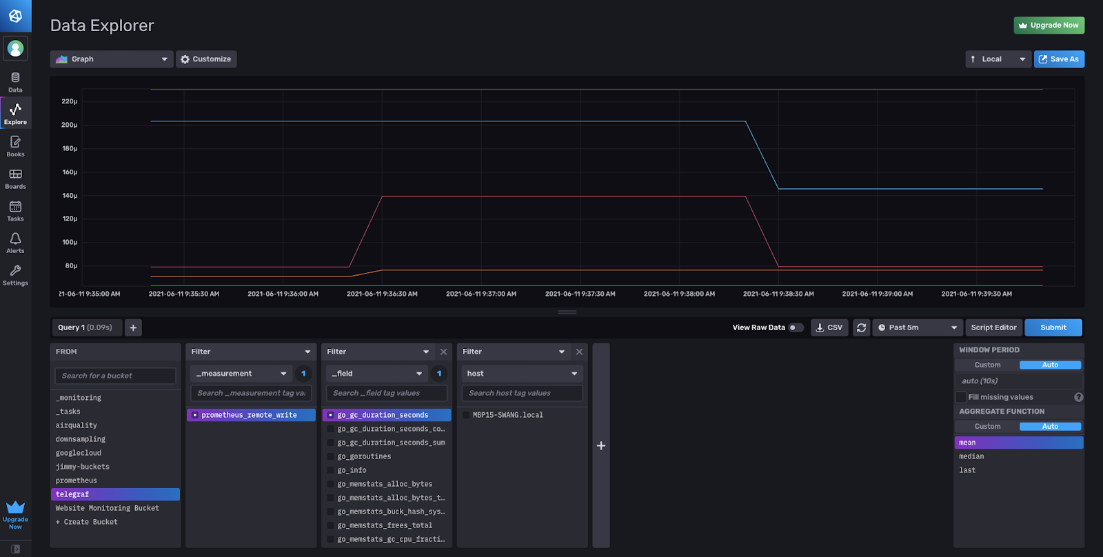 Prometheus remote write metrics in Data Explorer