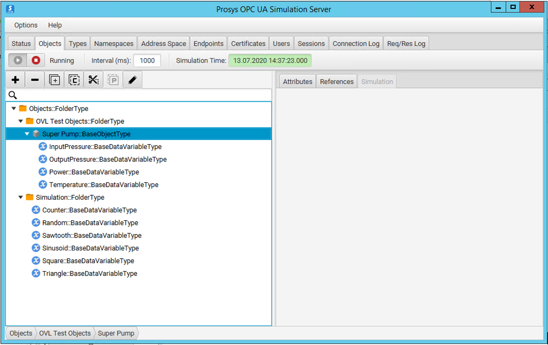 prosys opc-ua simulation server