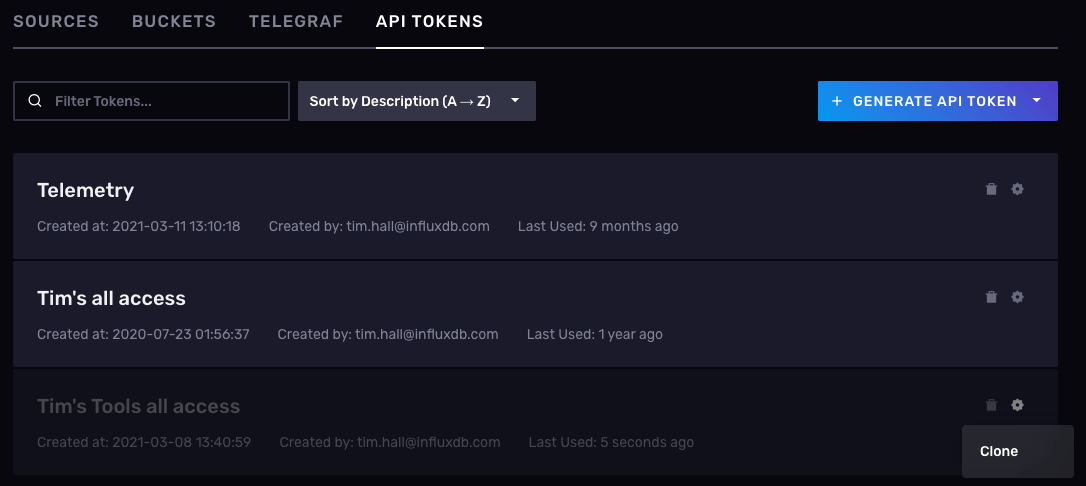 rename new API token