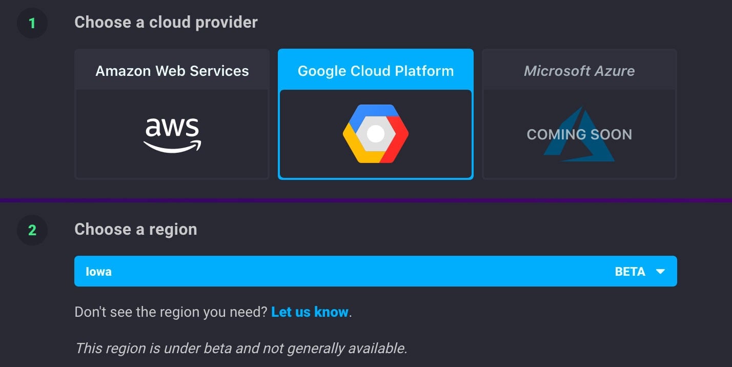 Sign up for InfluxDB on Google Cloud