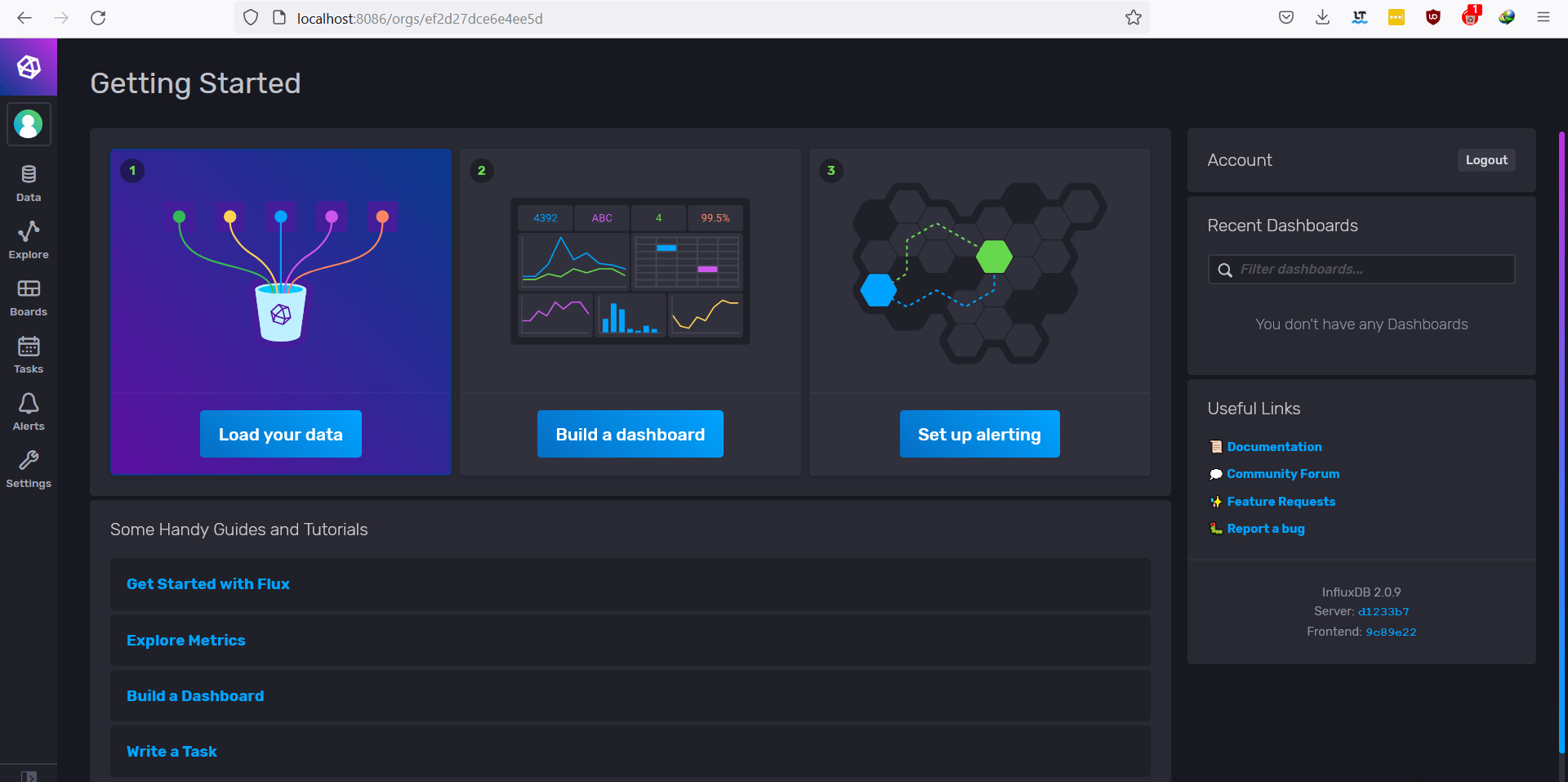 InfluxDB dashboard