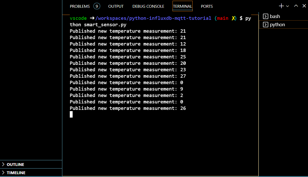 Smart temperature sensor running