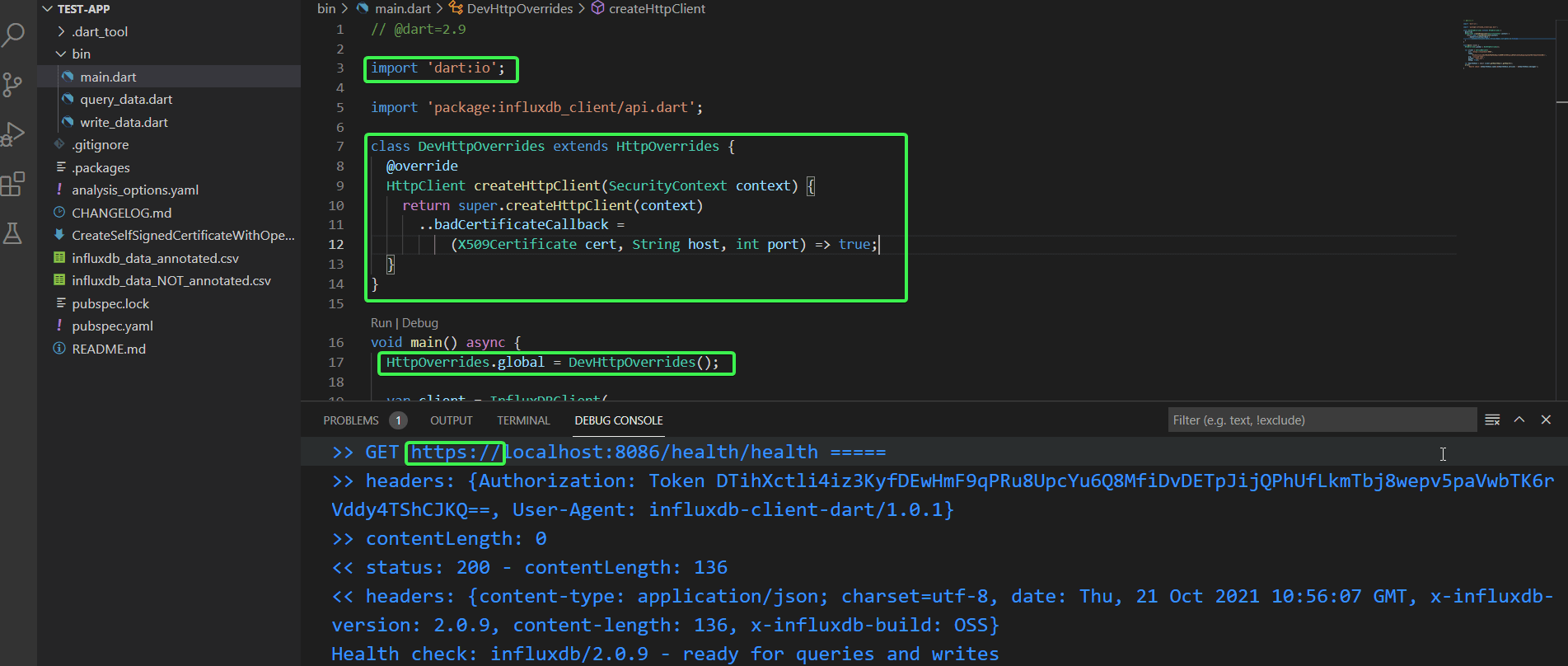 Successful HTTPS connection