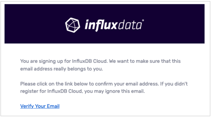 influxdb cloud signup verify email