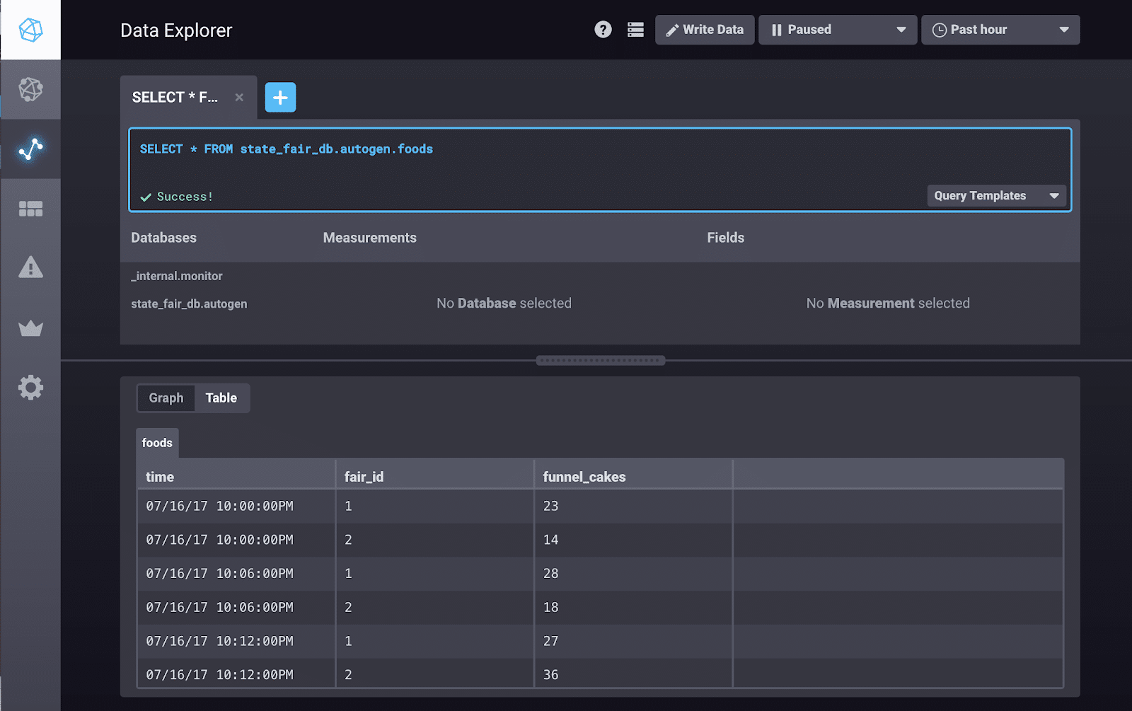 InfluxDB Data Explorer ad hoc analysis