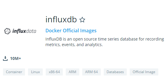 InfluxDB Docker official image