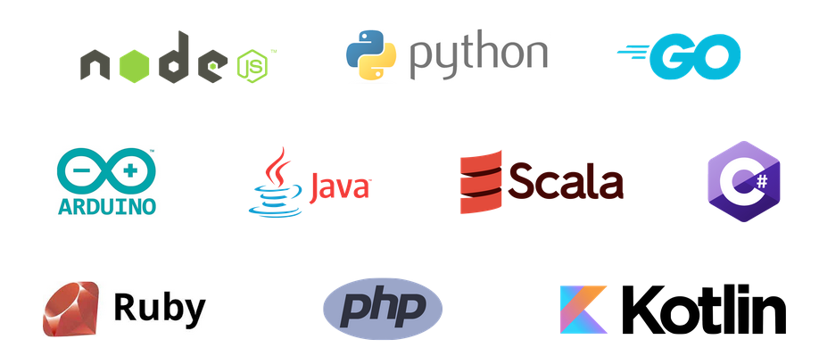 InfluxDB has ten fully maintained client libraries
