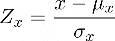 Pearson’s correlation formula