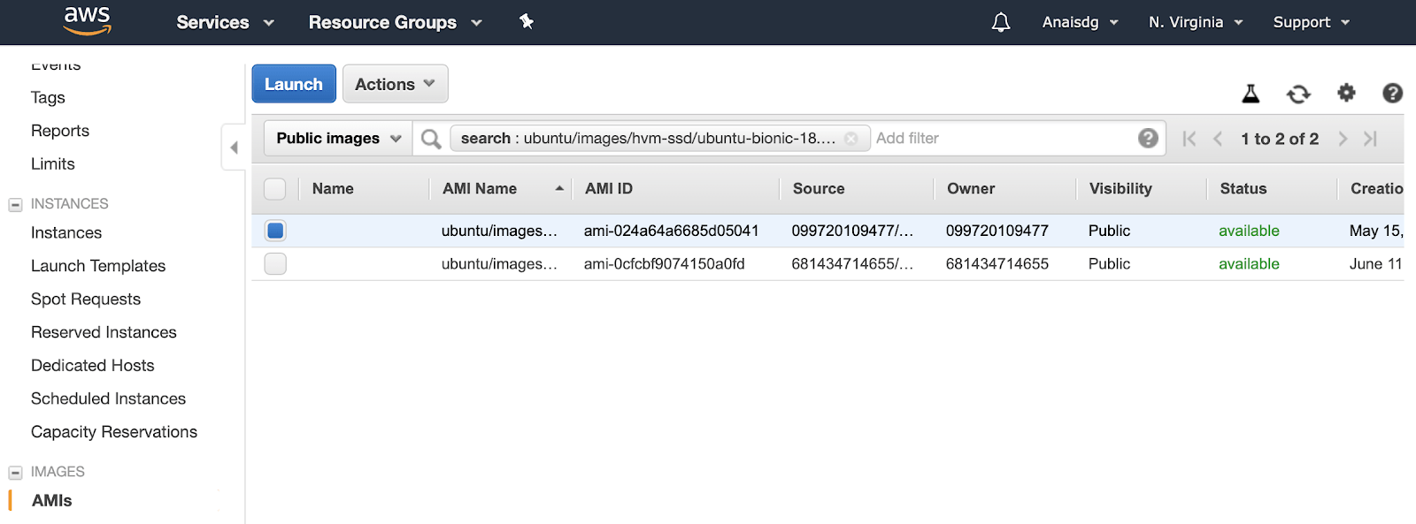 running influxdb on aws with cloud formation - ami id